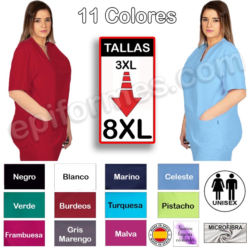 Casaca sanidad en microfibra en 11 colores , TALLAS EXTRAGRANDES