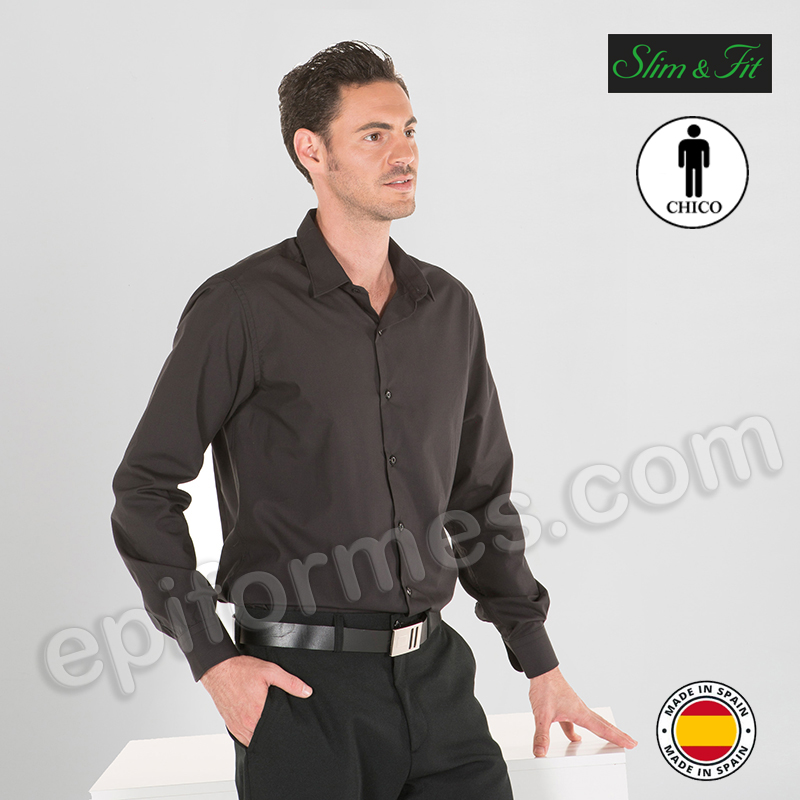 tono curso Ineficiente Camisa de hombre en manga larga en negro