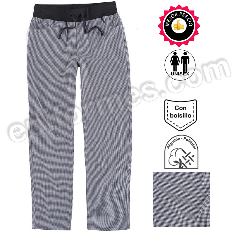 Pantalón unisex en tejido de pata de gallo clásica.