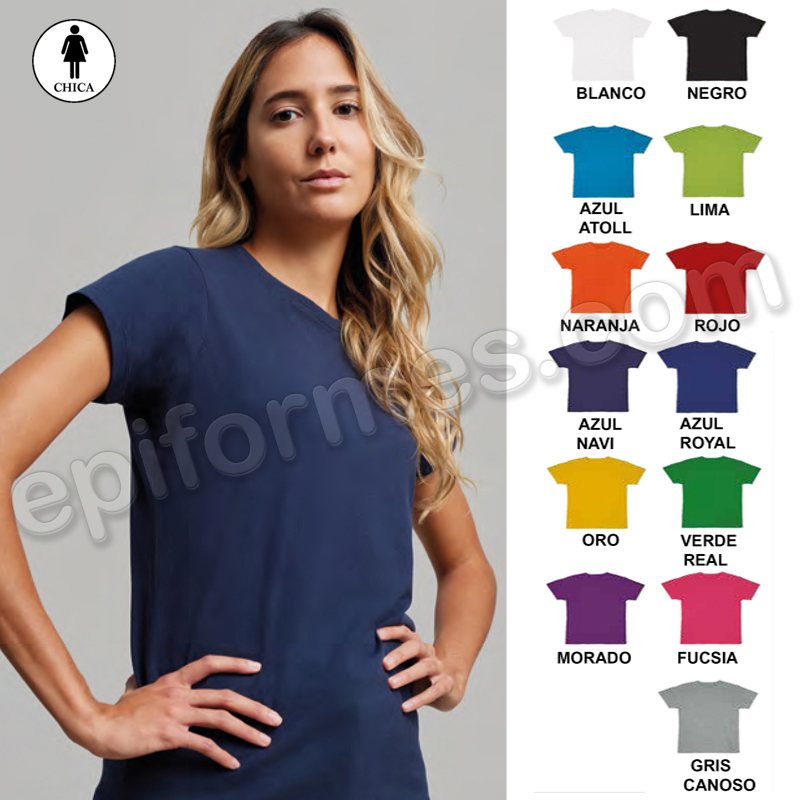 Camisetas de trabajo chica, hasta colores