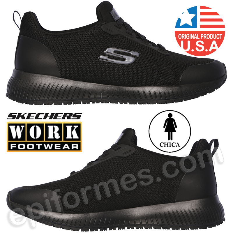 Excéntrico Desilusión mezcla Calzado laboral de señora SKECHERS, negro, SQUAD