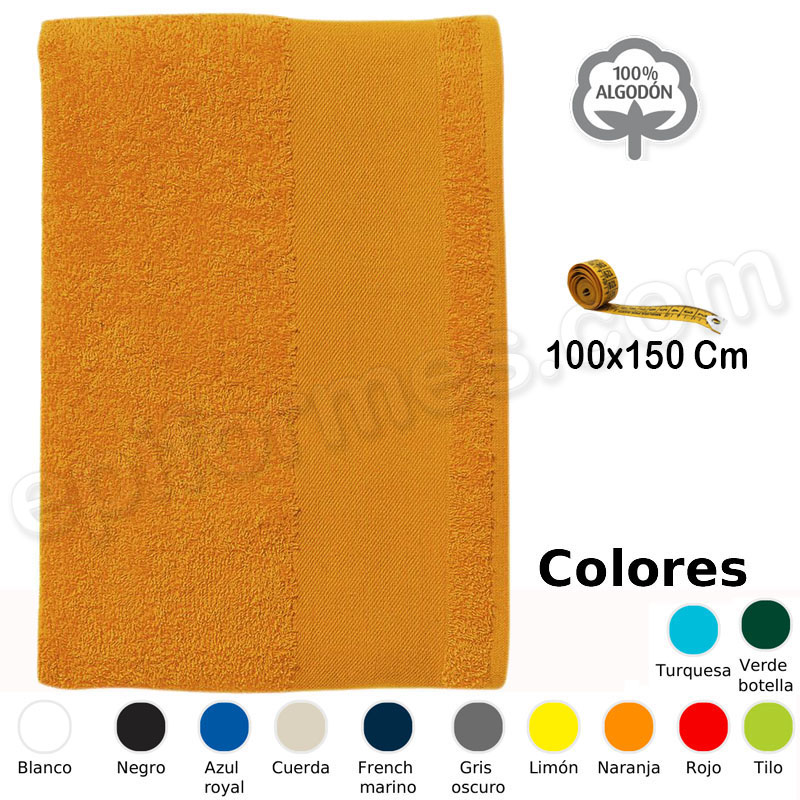 Toalla algodón 100x150 Cm en 12 colores