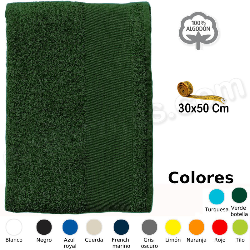 Toalla algodón 30x50 Cm en 12 colores
