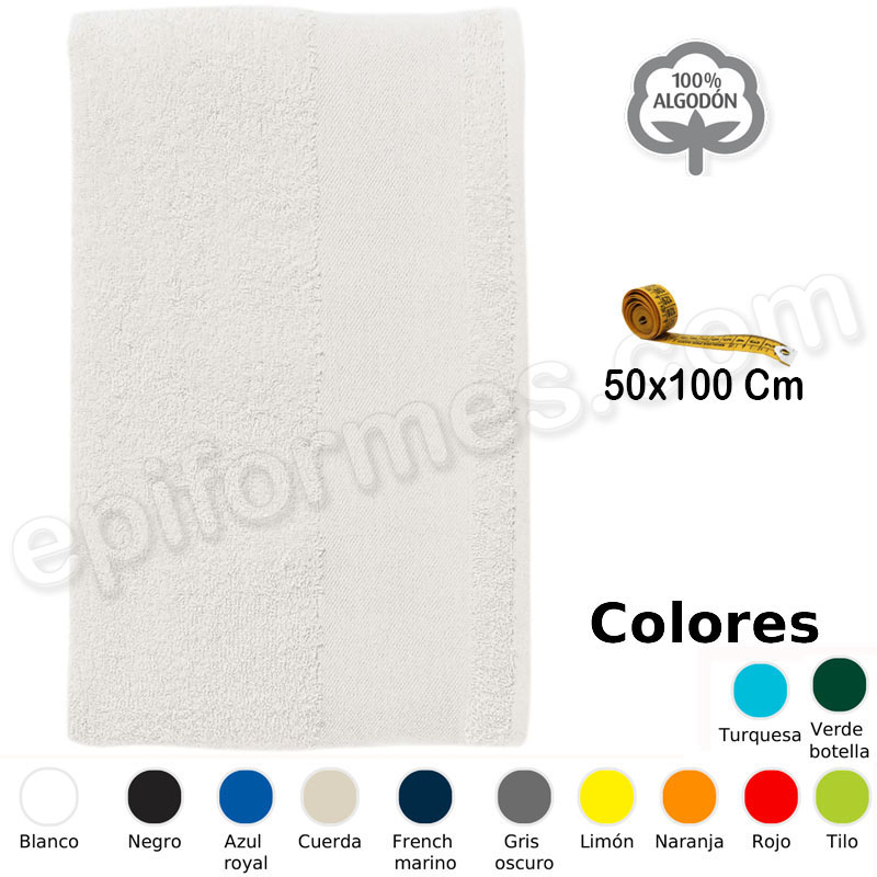 Toalla algodón 50x100 Cm en 12 colores