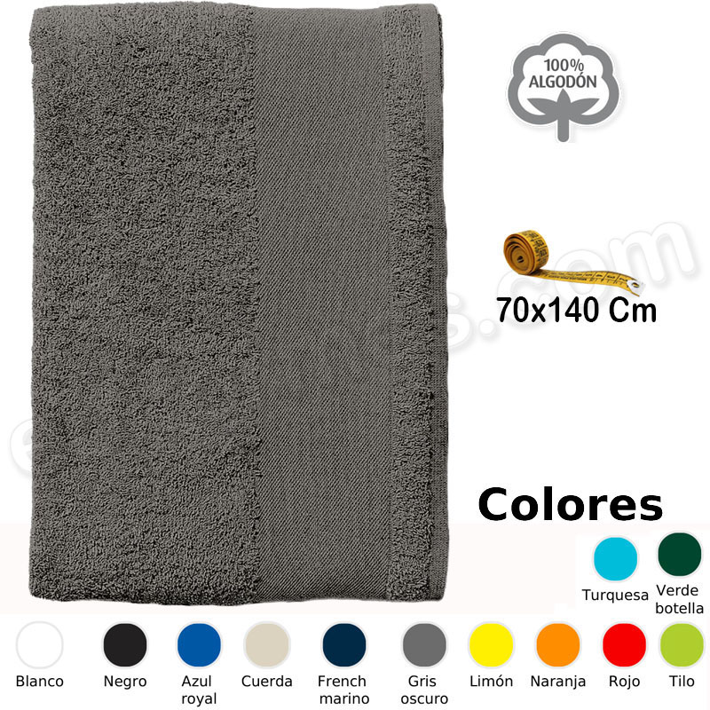 Toalla algodón 70x140 Cm en 12 colores