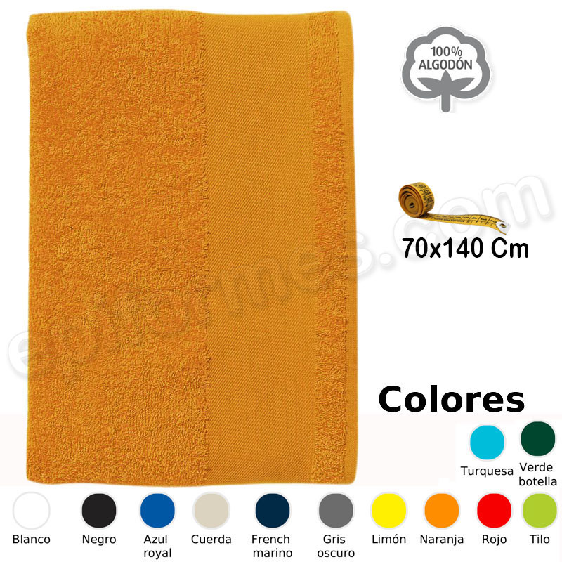 Toalla algodón 70x140 Cm en 12 colores