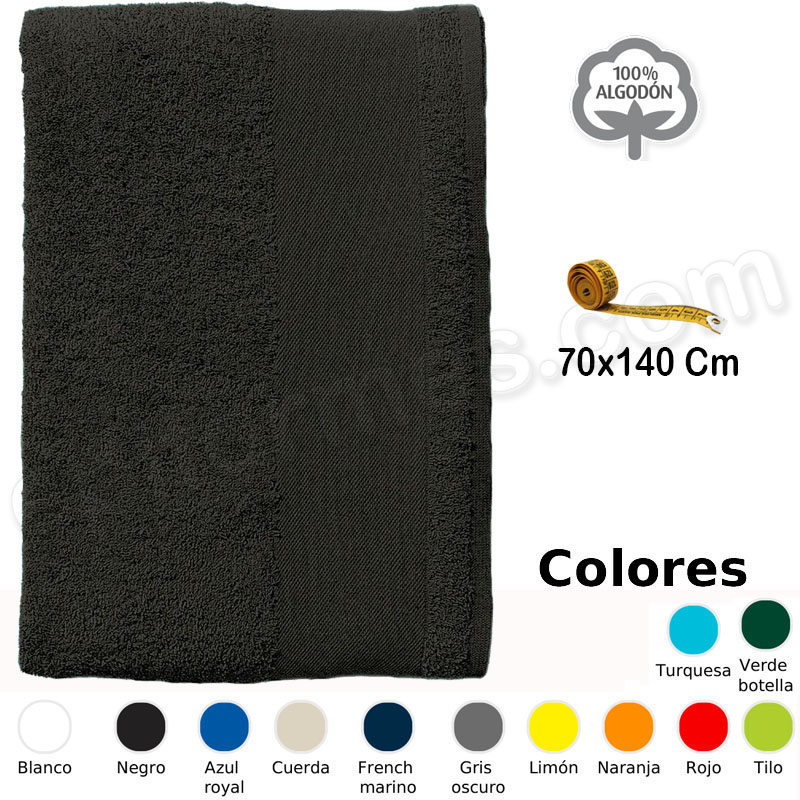 Toalla algodón 70x140 Cm en 12 colores