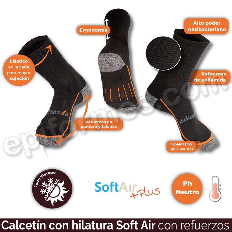 Calcetines con hilatura Soft Air con refuerzos