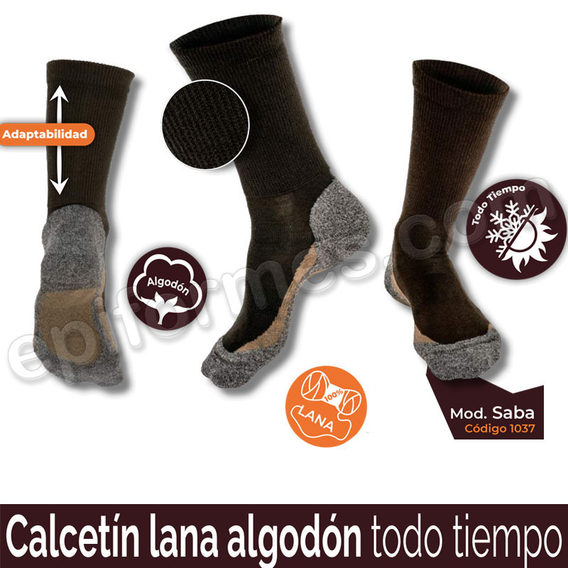 Calcetín con lana y algodón