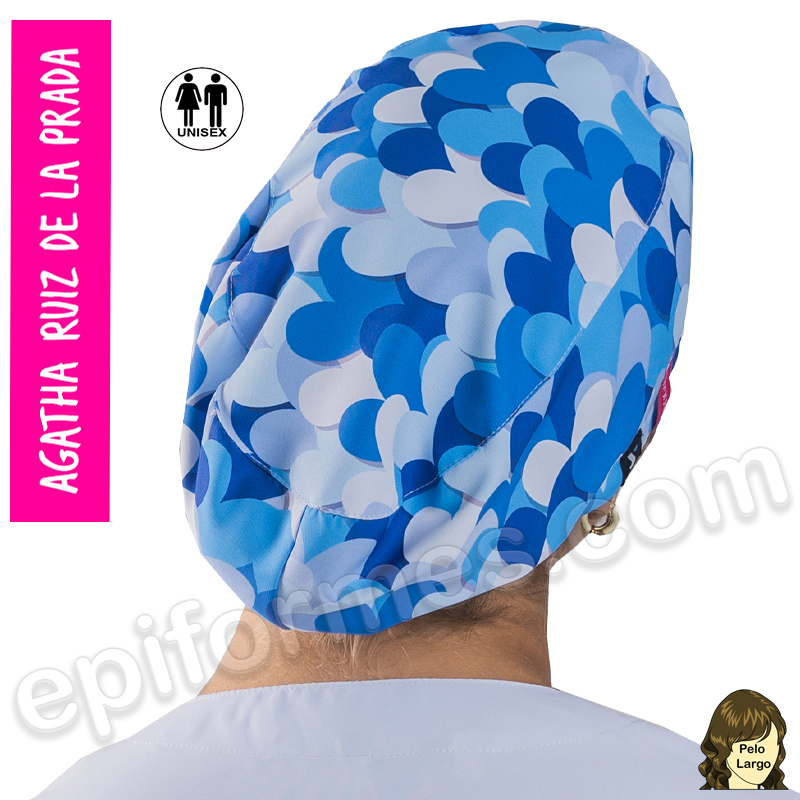 Gorro cirujano Agatha Ruiz de la Prada corazones azul