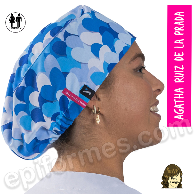 Gorro cirujano Agatha Ruiz de la Prada corazones azul