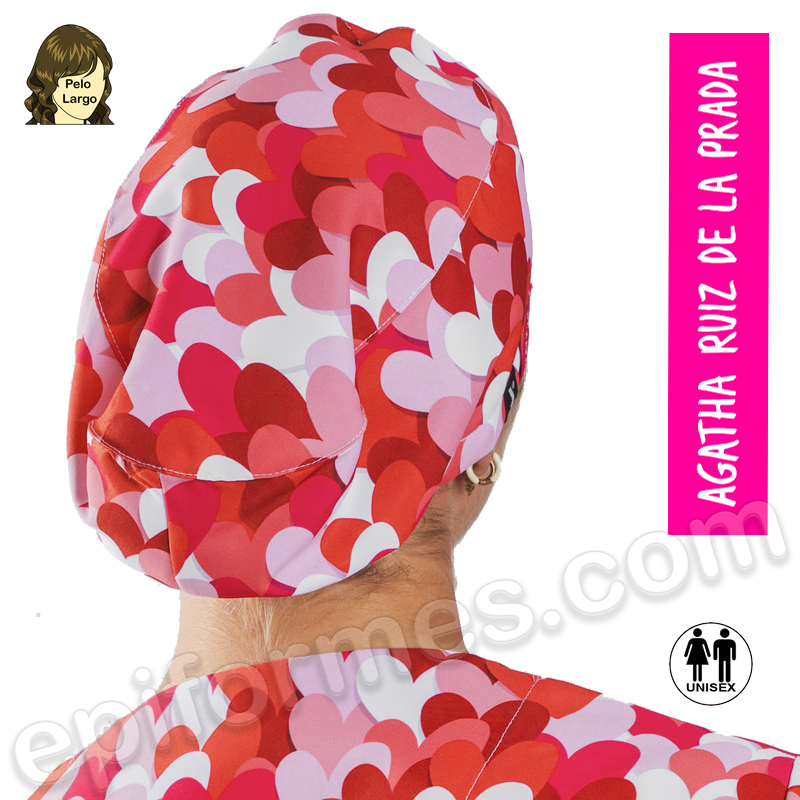 Gorro cirujano Agatha Ruiz de la Prada corazones rojos