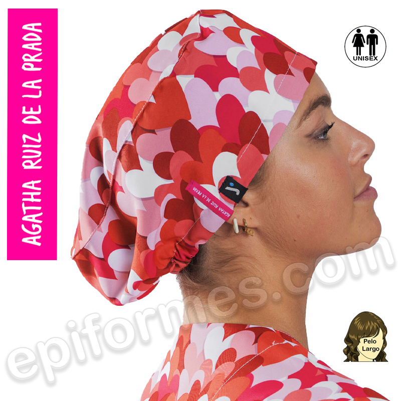 Gorro cirujano Agatha Ruiz de la Prada corazones rojos