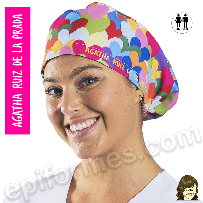 Gorro cirujano Agatha Ruiz de la Prada corazones multicolor