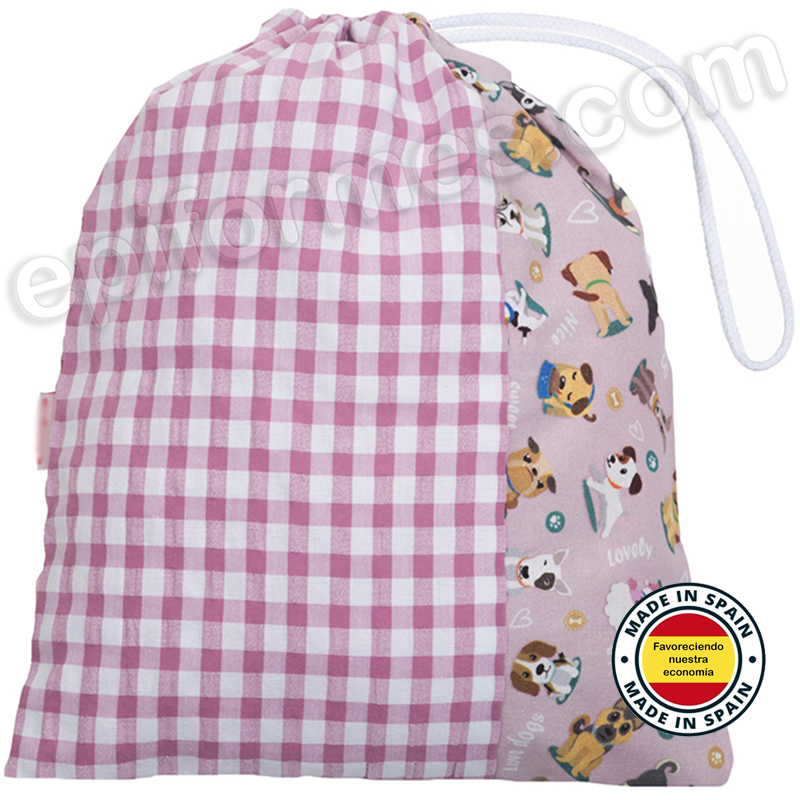 Bolsa de merienda o de muda, estampado mascotas