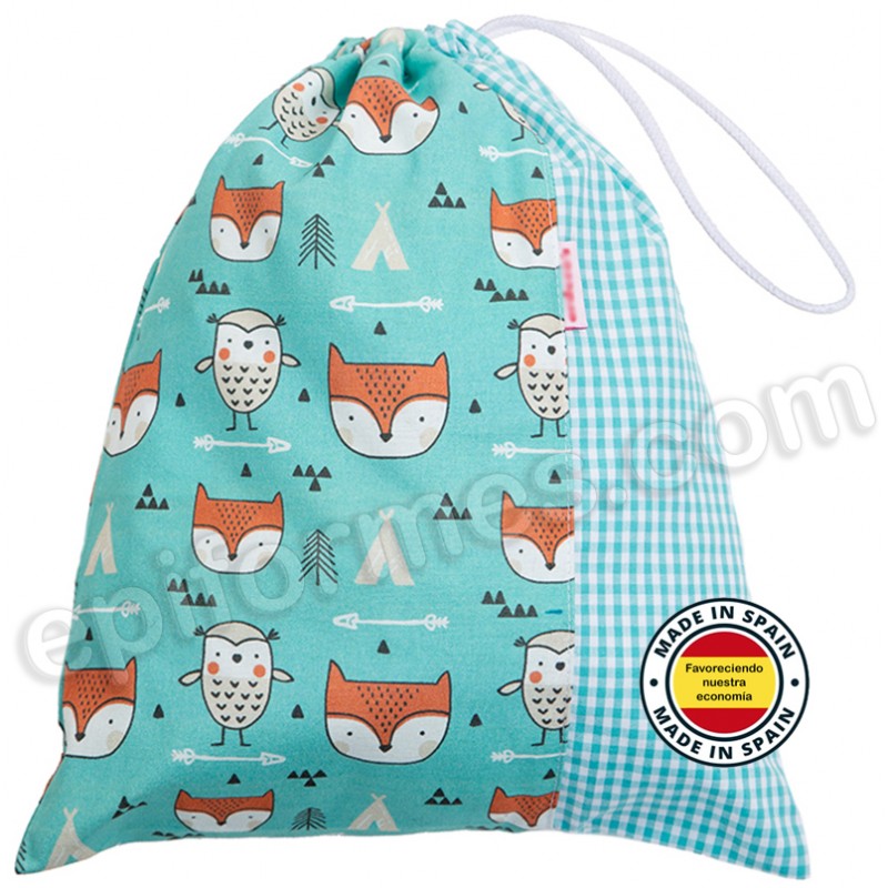Bolsa de merienda o de muda, estampado zorro