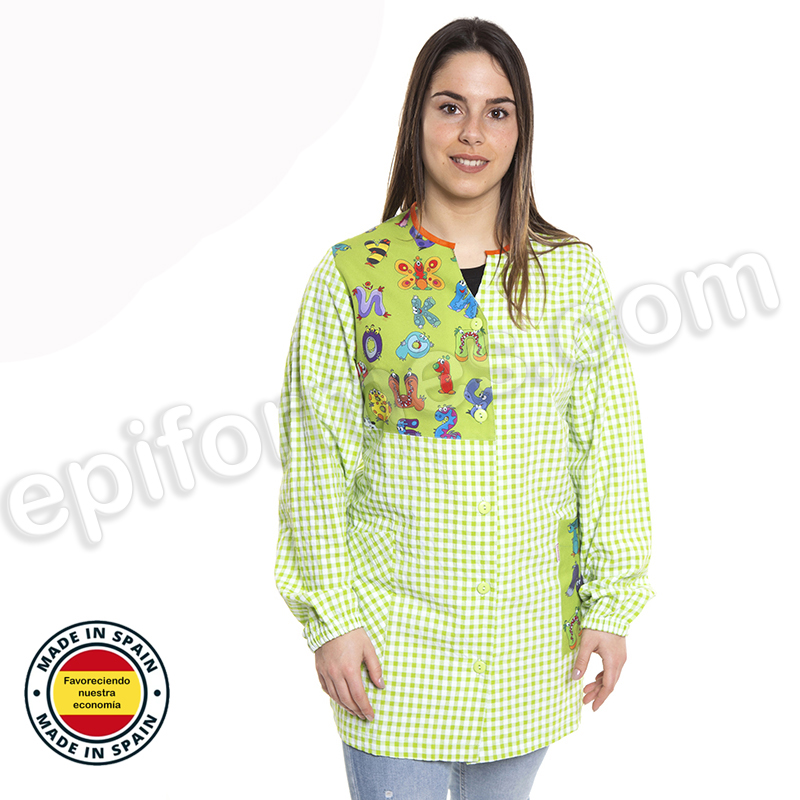Bata de maestra cuadros ABC