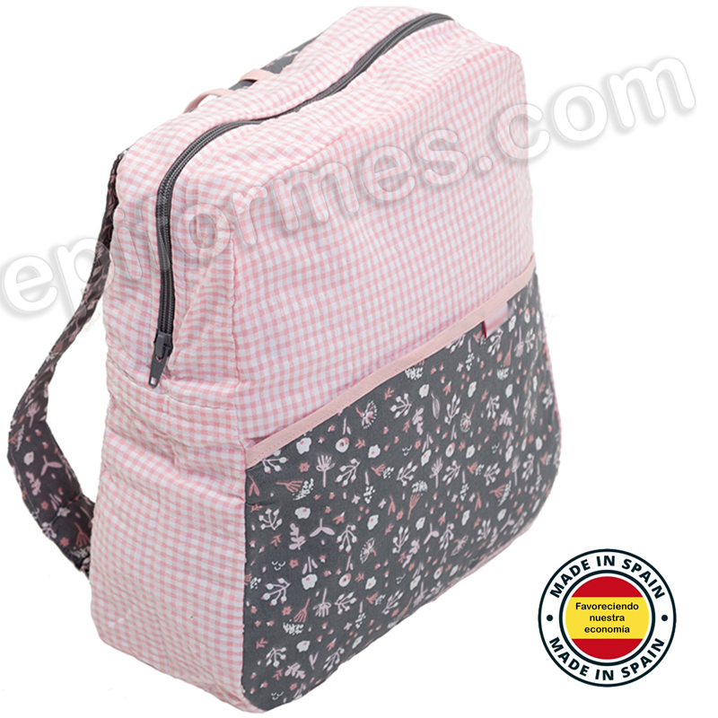 Mochila infantil flor rosa