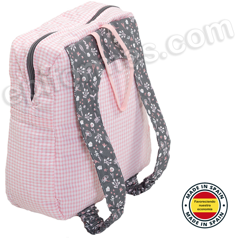 Mochila infantil flor rosa