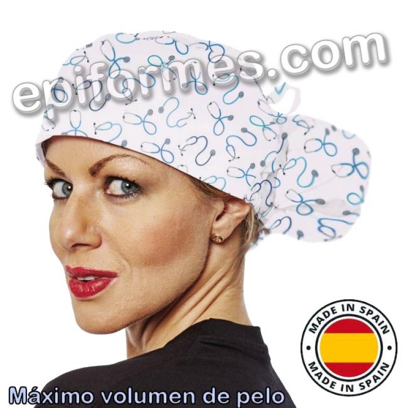 Gorro cirujano estetoscopio  MÁXIMO VOLUMEN DE PELO