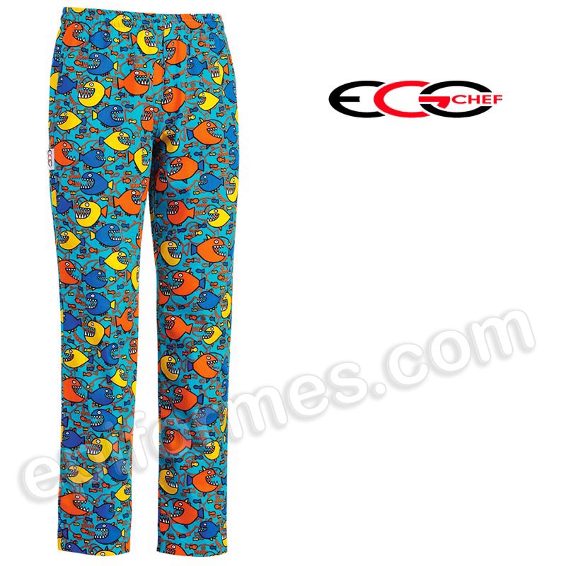 Pantalon chef cocina peces