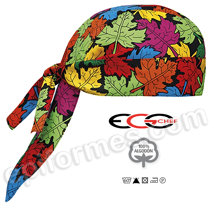 Bandana de cocinero egochef  hojas