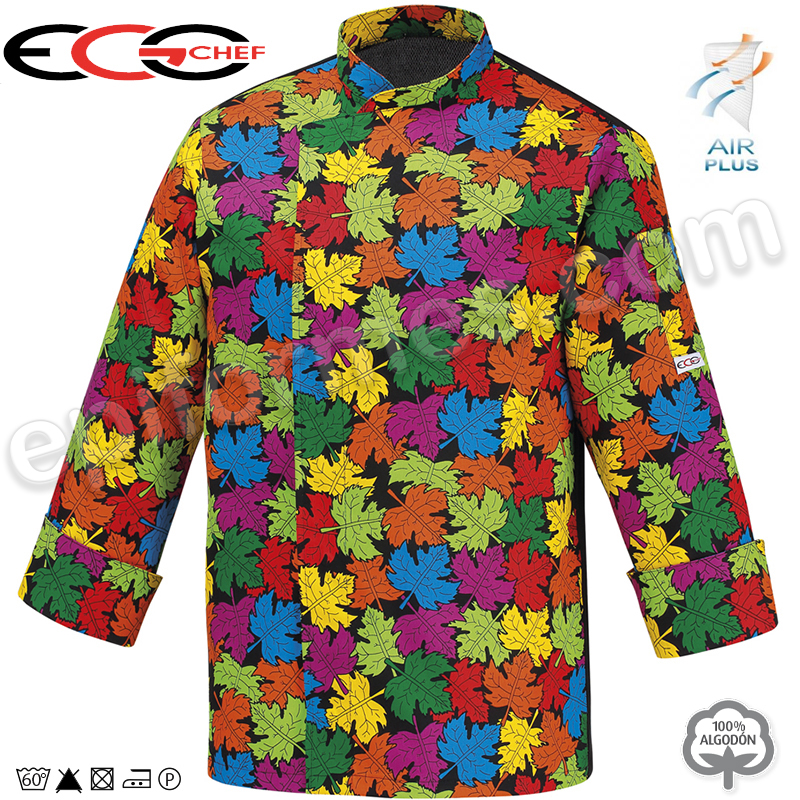 Chaqueta egochef Cocinero hojas