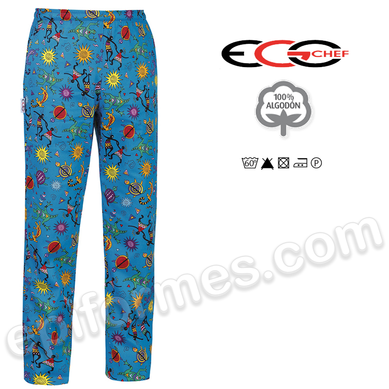 Pantalon chef cocina tribal