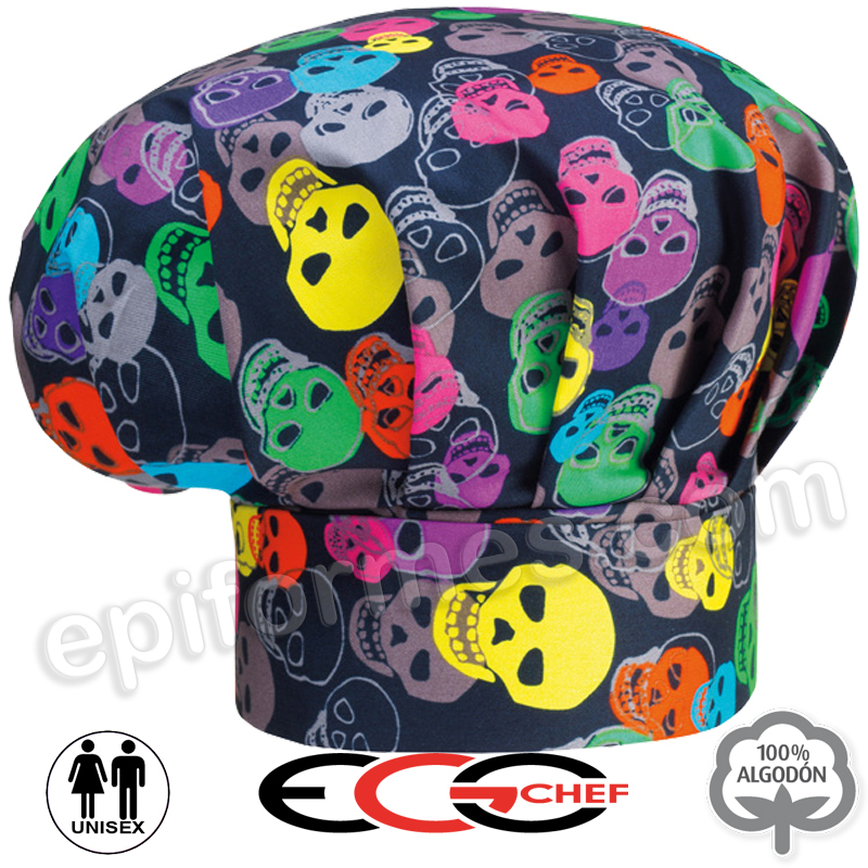 Gorro  chef de calaveras 