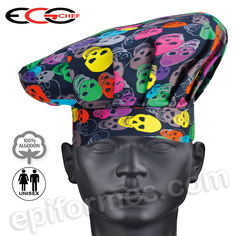 Gorro  chef de calaveras 