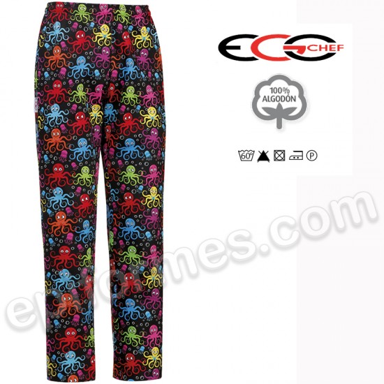 Pantalon chef cocina pulpos