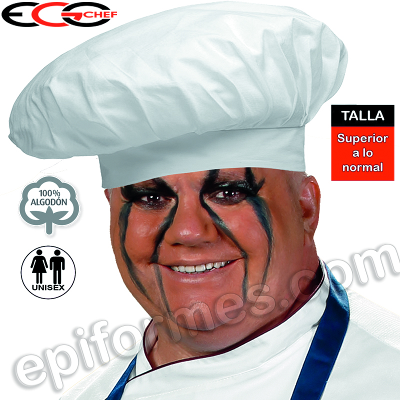 Gorro chef talla extragrande blanco