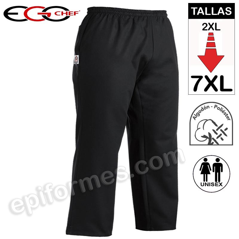 Pantalon talla especial hasta 7XL Negro