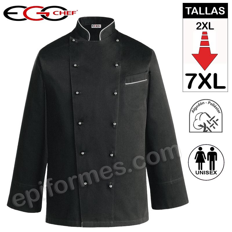 Chaqueta Cocina Talla Extra Negra