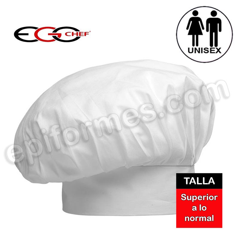 Gorro chef talla extragrande blanco