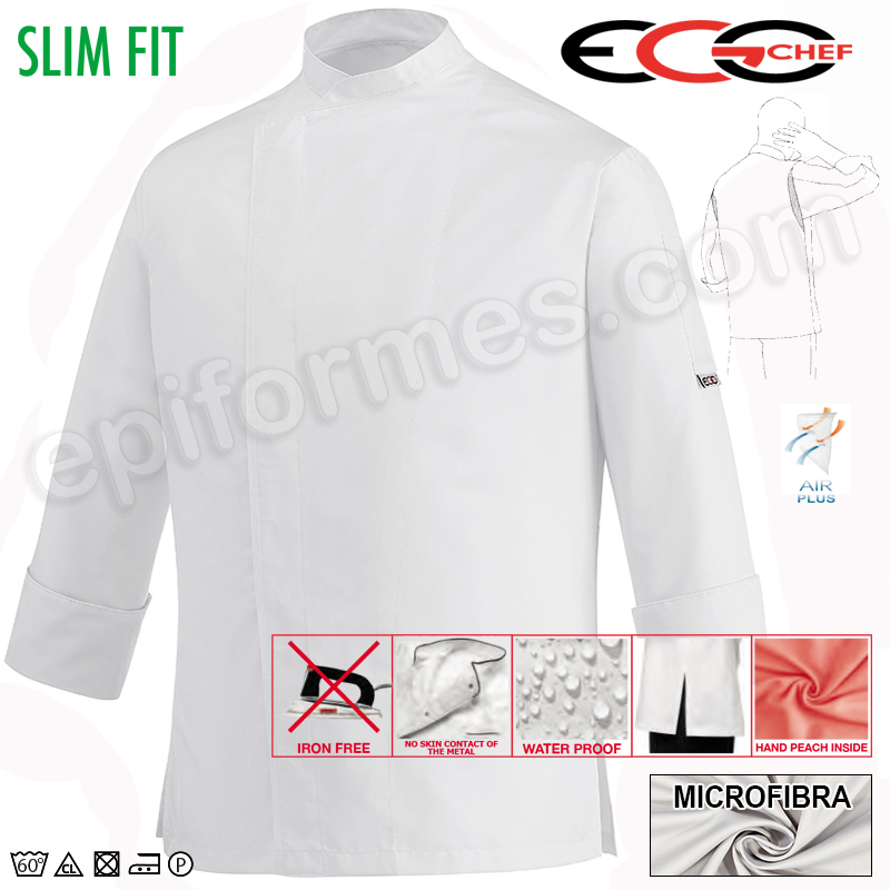 Chaqueta cocinero slim fit blanca