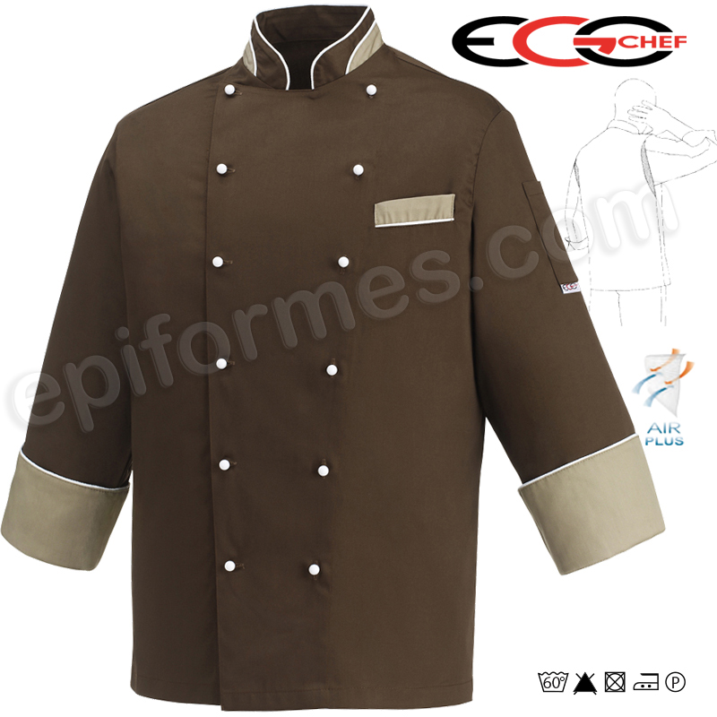 Chaqueta cocinero egochef heat brown