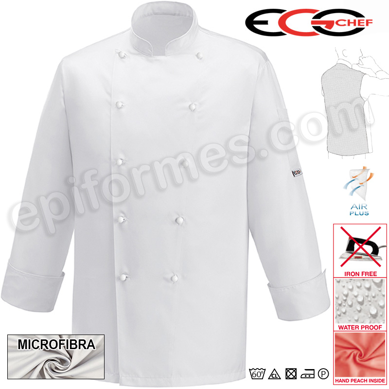 Chaqueta cocina ice blanca en microfibra