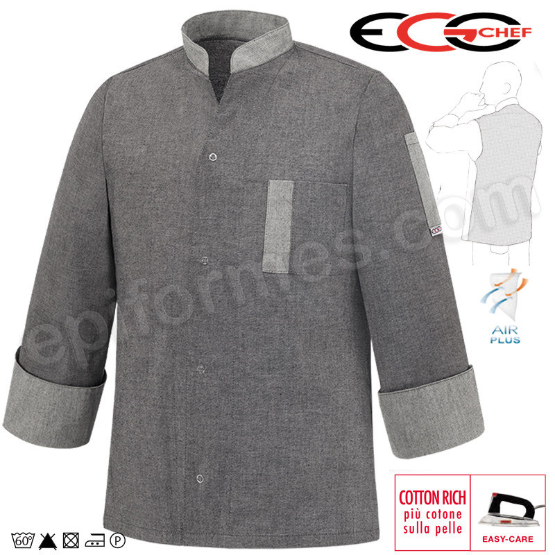 Chaqueta cocina Jimmy grey mix