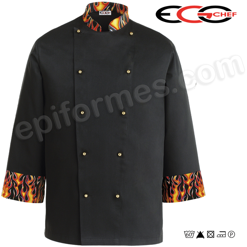 Chaqueta cocina Estampada Llamas