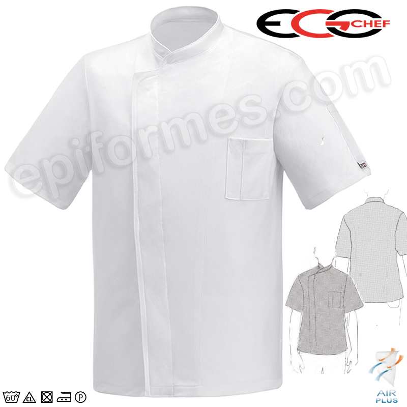 Chaqueta de cocinero air plus total blanca