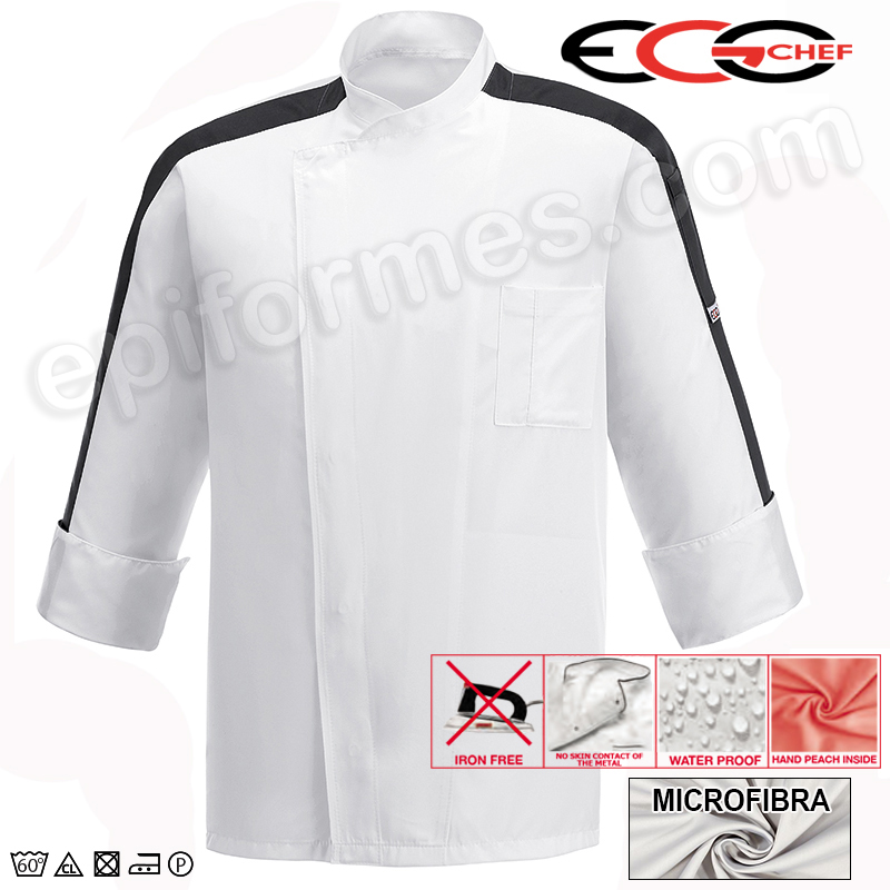 Chaqueta cocina Extra Dry  blanca/burdeos