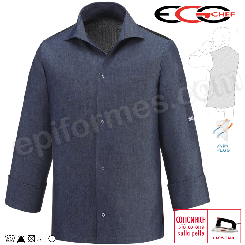 Chaqueta cocinero tipo camisa, Jeans