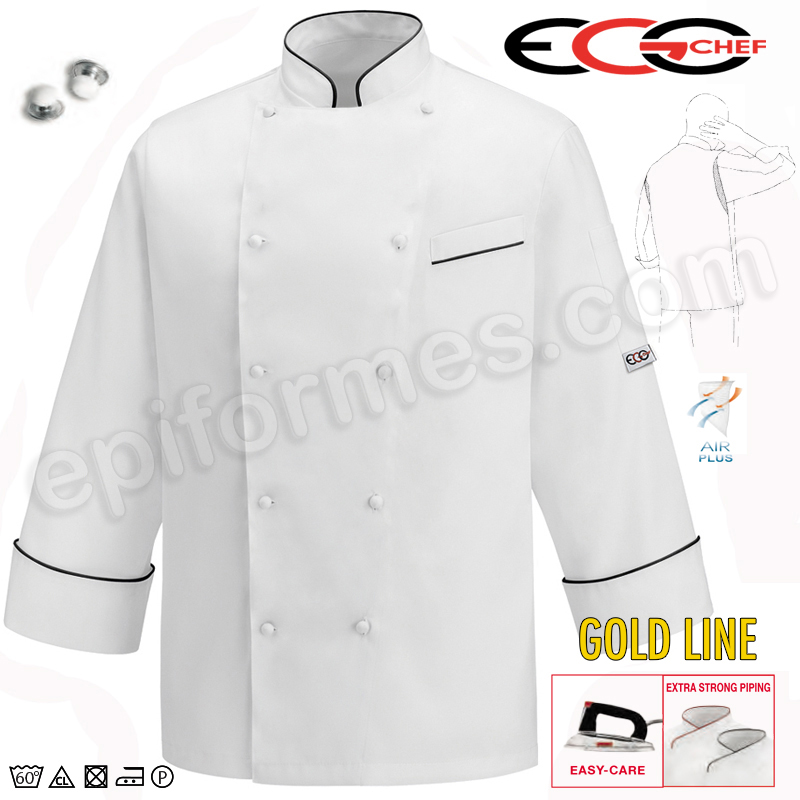 Chaqueta cocina Andrea, vivo negro