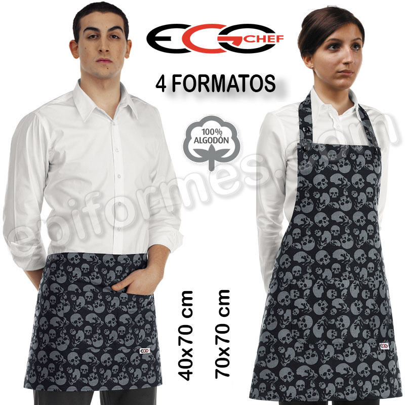 Delantales Egochef Modelo calaveras