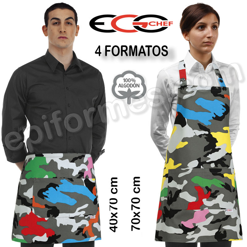 Delantales Egochef Modelo camuflaje colores