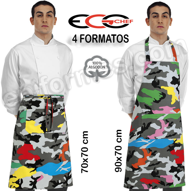 Delantales Egochef Modelo camuflaje colores