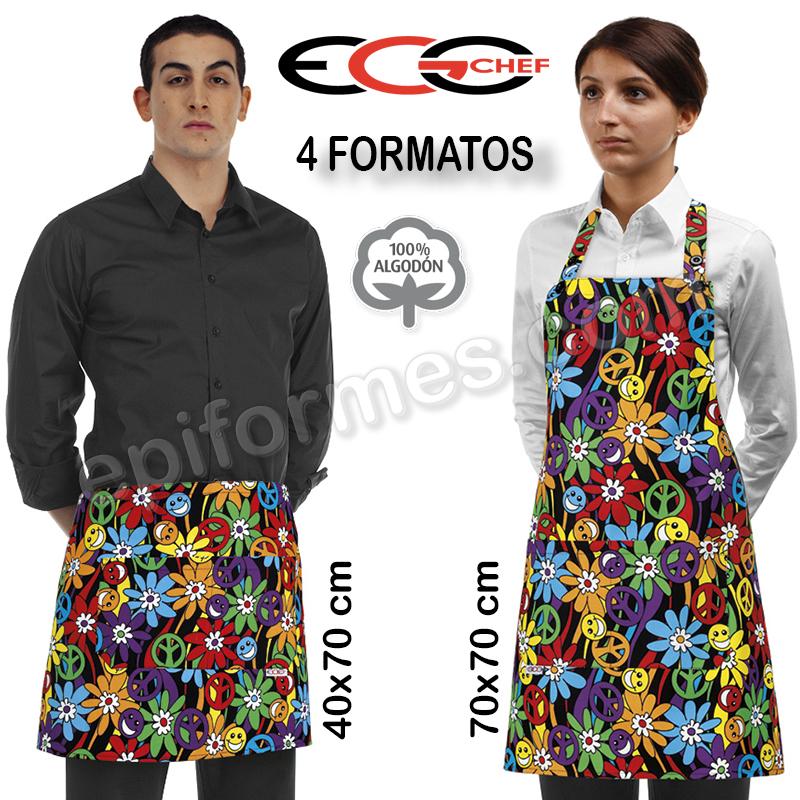 Delantales Egochef Modelo peace-love