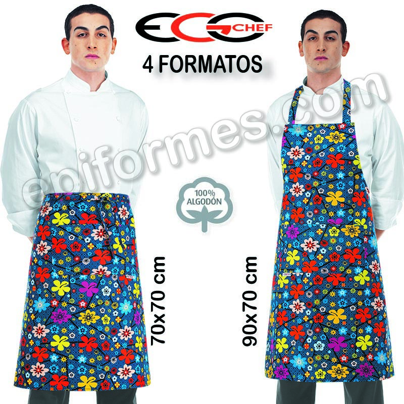 Delantales Egochef Modelo Flores