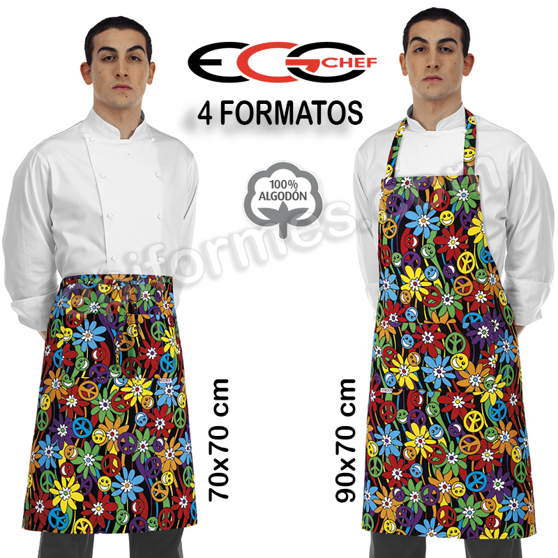 Delantales Egochef Modelo peace-love